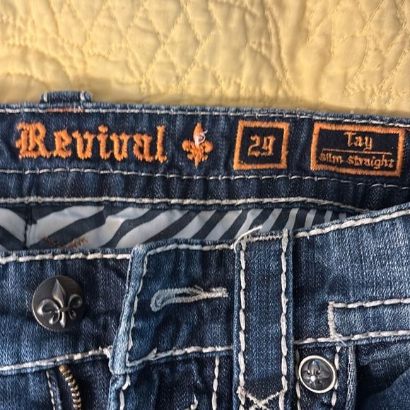 SZ 29 Slim/Straight. Rock Rivival Distrssed Jeans - Picture 4 of 6
